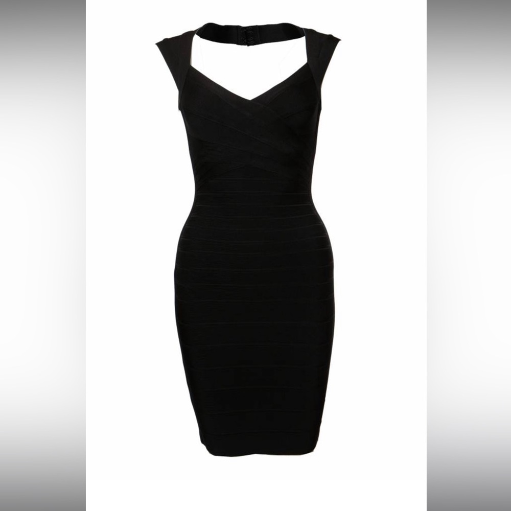 Authentic Herve Leger Black Bodycon Dress XS